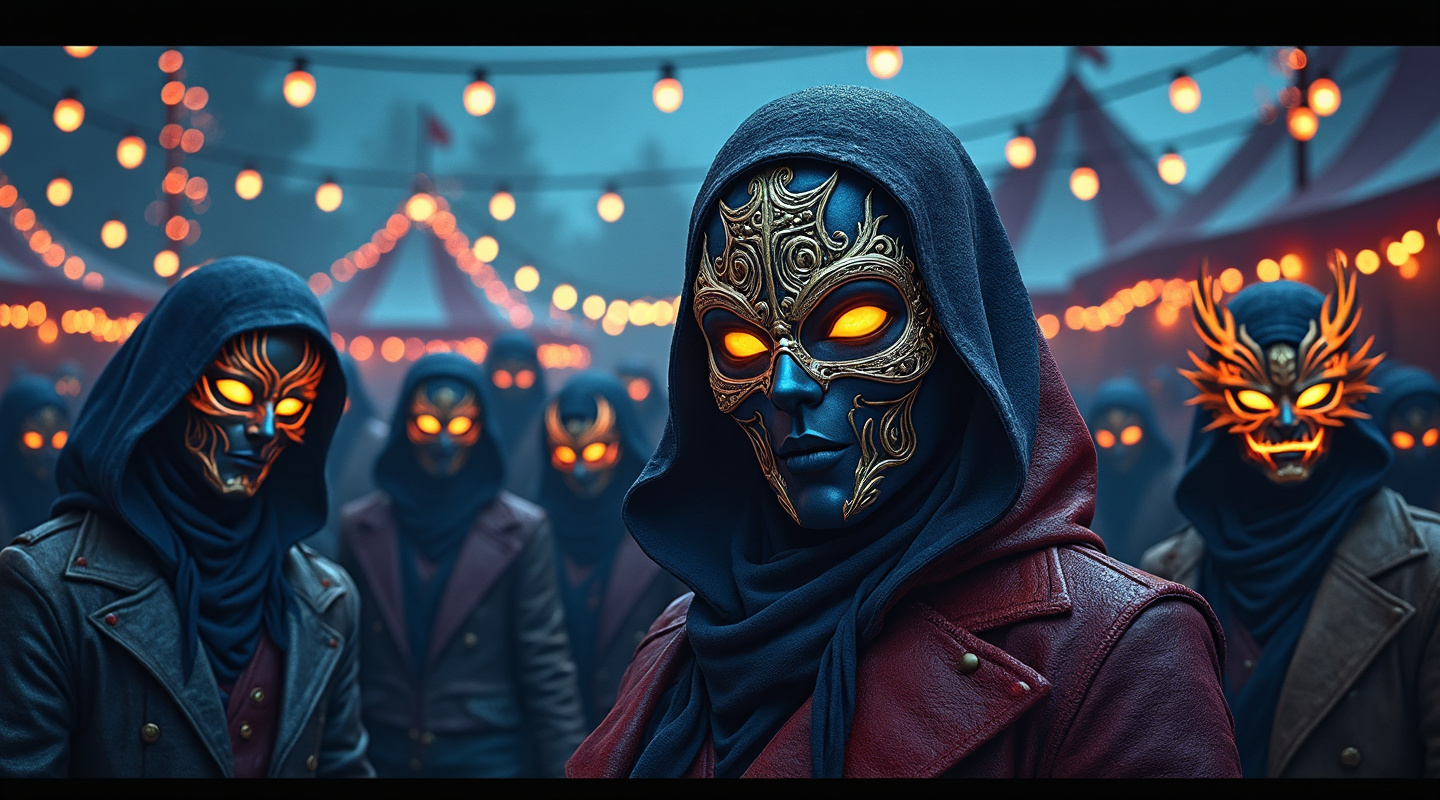 Masked figures in the carnival society