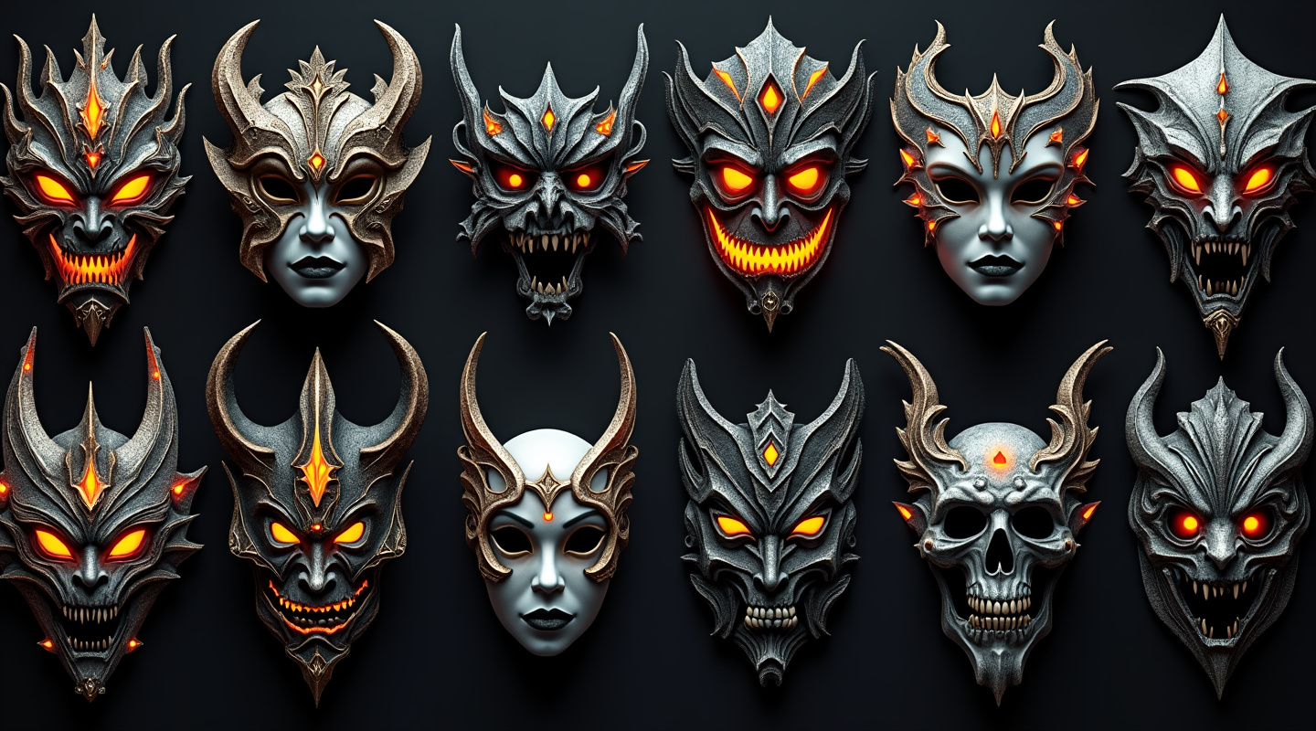 Collection of ornate masks