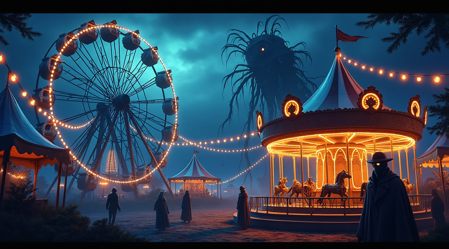 Eerie carnival rides and attractions